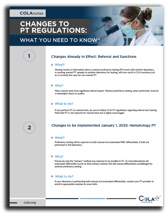 COLAnotes – Changes To PT Regulations